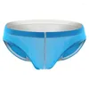 Mutande Uomo Intimo Nylon Flessibile Traslucido Ultra Sottile Invisibile Sexy Mutandine a Vita Bassa Slip