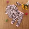 Наборы одежды для девочек малыша устанавливают повседневные леопардовые брюки для брюк для детской моды для детской моды