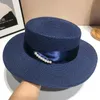 Vintage Straw Hats Kadınlar Zarif Düz Üst Kova Şapkası Yaz Açık Geniş Süt Güneş Kapakları Moda Plaj Kapağı 6 Renkler5440667