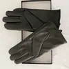 2023 Womens leather gloves Designer sheepskin fur integrated cycling warm fingertip gloves