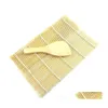 Sushi Tools 1Pc Sale Rolling Roller Mat Fai da te Maker Bamboo Material And A Rice Paddle Drop Consegna Casa Giardino Cucina Sala da pranzo Bar Ottb9