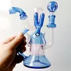 Tipo de vidrio de tipo doblado Hookahs Aceite Burner Dab Rig Bowl con tubo reciclador curvo Tuber￭as para fumar agua
