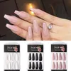 20 stks doos Lange Franse Valse Nagels Effen Kleur Ballet Nail Tips Display Druk Op Nagels Fake Nail Manicure met Lijm Tools259V