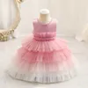 Abiti da ragazza Abito da bambino 1 anno Compleanno Strati di torta a rete Abito per bambini Bambini Matrimonio Sera Festa formale Garza 1-4T