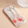 Pendientes colgantes de borla larga Patal de flor rosa Simple de Color plateado para mujer Brincos fiesta boda joyería nupcial