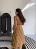 Kvinnor Down European Designer Kahki Real Wool Blends Coat Jacket med päls krage överrockar överrockar