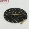 Weiou Sports Boot Laces Metallic Shiny Gold Shoelaces White Black Round Glitter Boot Laces Fun Sparkle Shoe Spets Strings 120cm2920