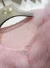 Women's Fur Women Real Coats And Jackets For Pearls Beaded Christmas Lady's Fashion Sweater Coat