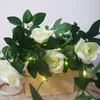 Sznurki śliczna girlanda róży z miedzianym drutem światło kwiatowe oświetlenie świąteczne ślub spa el bar kawiarnia dekoracja kwiatów