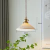 Hanglampen in Japanse stijl keramische moderne kroonluchter retro geplooide restaurantbar Loft Noordse koperen lichten decoratie