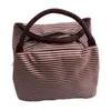 Storage Bags Leisure Portable Lunch Bag Canvas Striped Insulated Cooler Thermal Food Picnic Women Kids QB991178