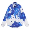 Men Casual Shirts Fashion Dress Hawaii Designer Flower Letter Print Long Sleeve Shirts