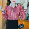 قميص Polos Plaid للسيدات Blusas Tops Women's Spring Autumn Retro Retro Long Sleeve Longly Blouse