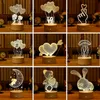Party Decoration Romantic Love 3D Acrylique LED lampe pour la maison Night Light Table de nuit pour enfants décor anniversaire de la Saint-Valentin lampe de chevet SS1213