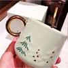 Ensembles de thé à café tasse en céramique d'arbre de noël avec cuillère tasse de fille de luxe légère mignonne