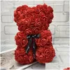 Plush Dolls 25Cm Romantic Chinese Valentines Day Gifts Rose Flower Bears Creative Big Hug Bear Christmas Gift Drop Delivery Toys Stu Dhzjs