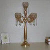 Party Decoration Luxury Wedding Crystal 5 Arm Candle Holders/Crystal Sticker Table Centerpiece Candelabra Supply
