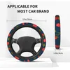 Steering Wheel Covers Strawberry Print Car Cover Anti Slip And Sweat Absorption Comfortable Auto Protector Fit 15 Inches