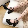 Chaussures habill￩es rimocy mode bowknot talons hauts mary janes femme brevet cuir carr￩ talon pompes femme sweet ￩l￩gant f￪tard dames 221213