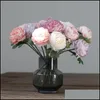 Couronnes de fleurs décoratives Nordictea Rose pivoine artificielle mariage bouquet de mariée en soie bricolage Flores fournitures pour la maison salle de fête Table D Otehn