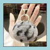 Keychains Lanyards Lanyards Leopard Ball Cute Keychain Bag Car Pendant Pompom Love Key Chain 도매 패션 액세서리 창의적 OTG6B