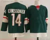 映画カレッジアイスホッケーはジャージを着用しました14joeleriksson 97kirillkaprizov 24mattdumba men south reverse revers retro Blank Green White Jersey