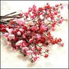 装飾的な花の花輪中国スタイルの乾燥ブランチ小さな梅の咲くチェリーウェディングフラワー人工ホームパーティー装飾博士otogp