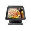 Retail Cashier Machine Dual Display 15 Inch Touch Screen Terminal Point Of Sales System