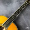 LVYBEST ELEKTRYCZNA GUIARA ELEKTRYCZNA Custom 40 -calowy OM Seria Body Signature Yellow Acustic Guitar