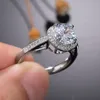 Bride Zircon Round Diamond Rings for Women Bling Promise Engagement Wedding Ring Fine Fashion Jewelry