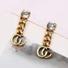 2023 vintage stud oorbellen luxe 925 zilveren designer oorbel letters sieraden vrouwen 18k plated diamant valentijn huwelijksgeschenken multi