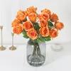 装飾的な花人工ローズ偽の花の結婚式の写真小道具バレンタインデーギフトホームリビングルームガーデンホワイトレッドピンクのバラ