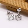 Stud Earrings Women's Original 925 Silver Charm Jewelry Luxury Cubic Zircon Inlaid Cocktail Party Accessories 6-8MM