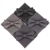 Bow Ties Luxury 2 PCS Mens Plaid Check Pocket Square Bows TIE TIN