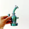 Clear Rainbow Color Glass Bong Waterpijpen Mini Recycler Tube Roken Waterpijpen met Bowl Accessoires