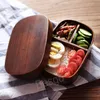 Japanese Bento Boxes 3 Grids Kitchen Wood Lunch Box Eco-friendly Natural Wooden Sushi Boxes Food Container Tableware Bowl BH8101 TQQ High-end luxury goods