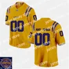 American College Football Wear Maillot de football personnalisé 22 Clyde Edwards-Helaire 1 Eric Reid 7 Bert Jones 20 Billy Cannon 21 Jerry Stovall 80 Jarvis Landry 58 Chinois