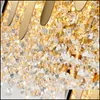 Chandeliers K9 Crystal Luxury Led Chandelier Lighting For Living Room Villa Hall Decoration Hanging Lamp Postmodern Designer Drop De Dh7V4