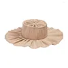 Berets 2022 Foldable Pleated Belt Strap Big Brim Hat Ladies Beach Travel Sun Shade Straw