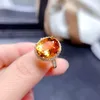 Wedding Rings Trendy CZ Rose Gold Color Oval Champagne Yellow Princess Jewelry Women's Engagement Ring For Women Drop