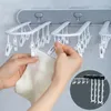 Perchas Plegables Secadora de ropa Percha Montaje en pared Estante de secado Multi-clip Calcetines Almacenamiento de ropa interior Reutilizable