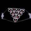 الاحتفالات متعددة الاستخدامات عين الشيطان الأحمر الماس G-string سراويل مثير سلسلة الساق مجموعة سلسلة جسم المرأة متكاملة