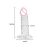 Sex Toy Dildo Crystal Transparent realistisk dildo med sugkopp Kvinnlig onani penis kuk sex leksaker för kvinnor lesbiska vuxna produkter