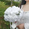 Kwiaty dekoracyjne buet Pernikahan Pengiring pengantin sztuczna wstążka Rose Bukiet Aksesori Fake Pearl Floam Flower Wedding