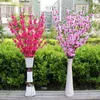 Fleurs décoratives 120 CM Maison Artificielle Cerisier Printemps Prune Pêche Fleur Branche Soie Fleur Arbre Partie Décor 4A