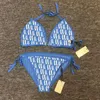 Letters Knit Women Underwear Sexy Halter Bras Set Women Summer Holiday Beach Bra Briefs260m