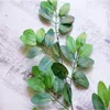 Decorative Flowers 60Pcs/lot Artificial Green Leaf Plants 50 Leaves 3 Branches Tree Silk Stem Wedding Garden Home Decoration