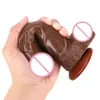 Sex Toy Dildo Realistic Dildo Strapon Flexible Penis With Suction Cup G Spot Vagina Stimulator Butt Anal Plug Female Masturbation M/L