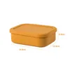 Dinnerware Sets Practical Silicone Lunch Box Three Grids Portable Bento Container Microwave Refrigerator Fresh-keeping