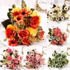 Flores decorativas 15 Flor Head Sedrangea Hydrangea Artificial Wedding Wedding Small Bouquet Fake Party Party Diy Decoratio Christmas